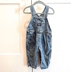 OSH-KOSH B'gosh Baby Girls Blue Vestback Denim Overalls Size 18 Months
